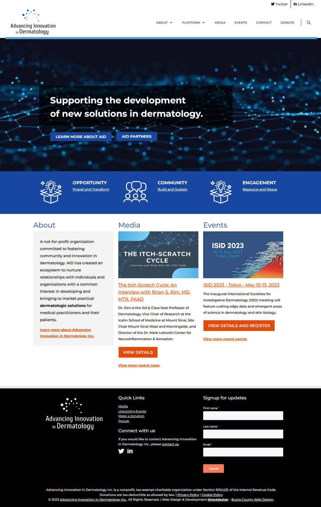 Advancing Innovation in Dermatology Homepage