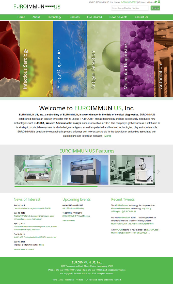 EuroImmun US Website Design