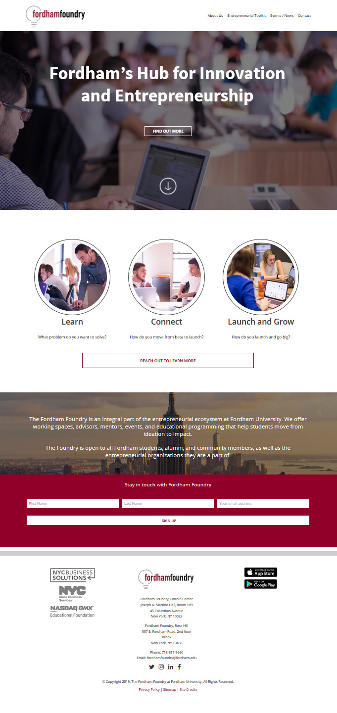 Website Design The Fordham Foundry