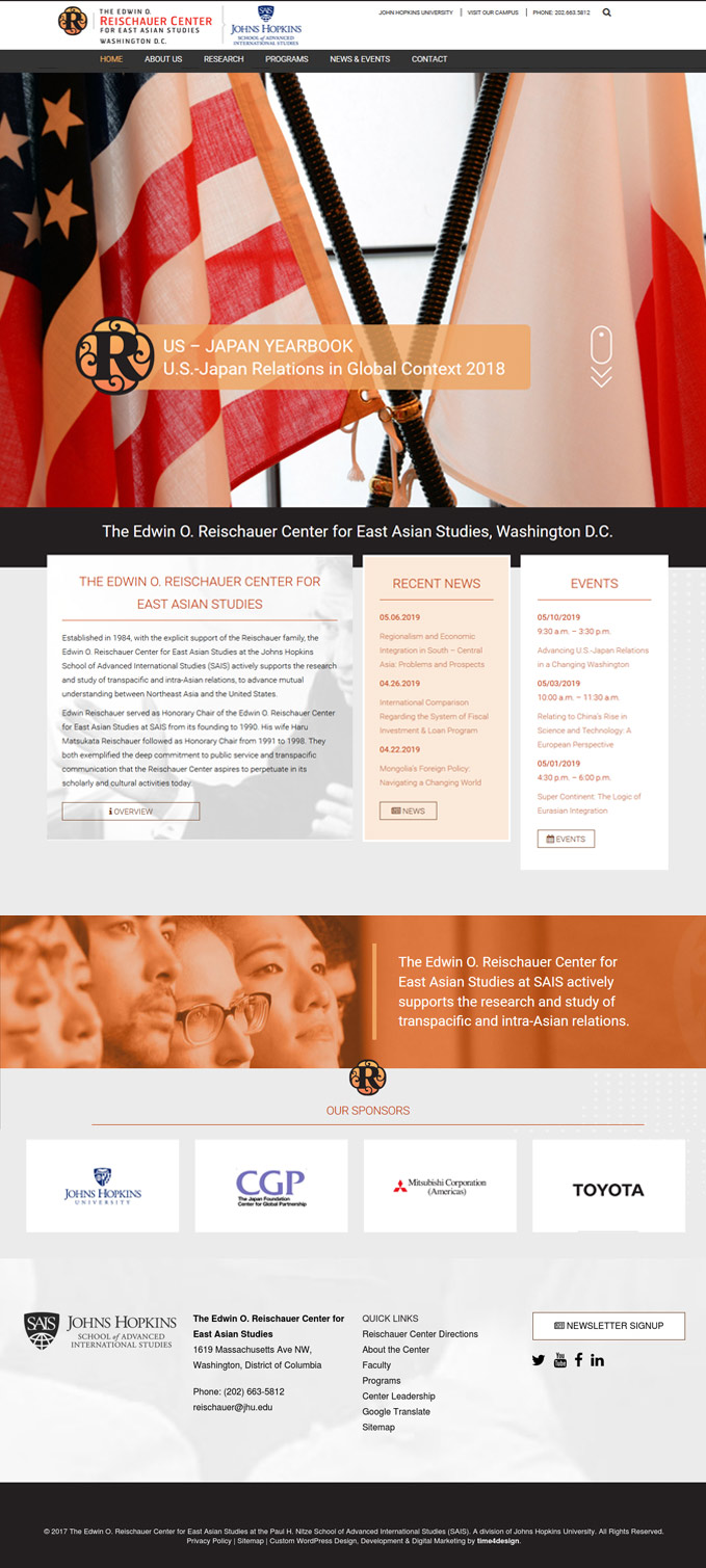 The Edwin O. Reischauer Center for East Asian Studies Website Design